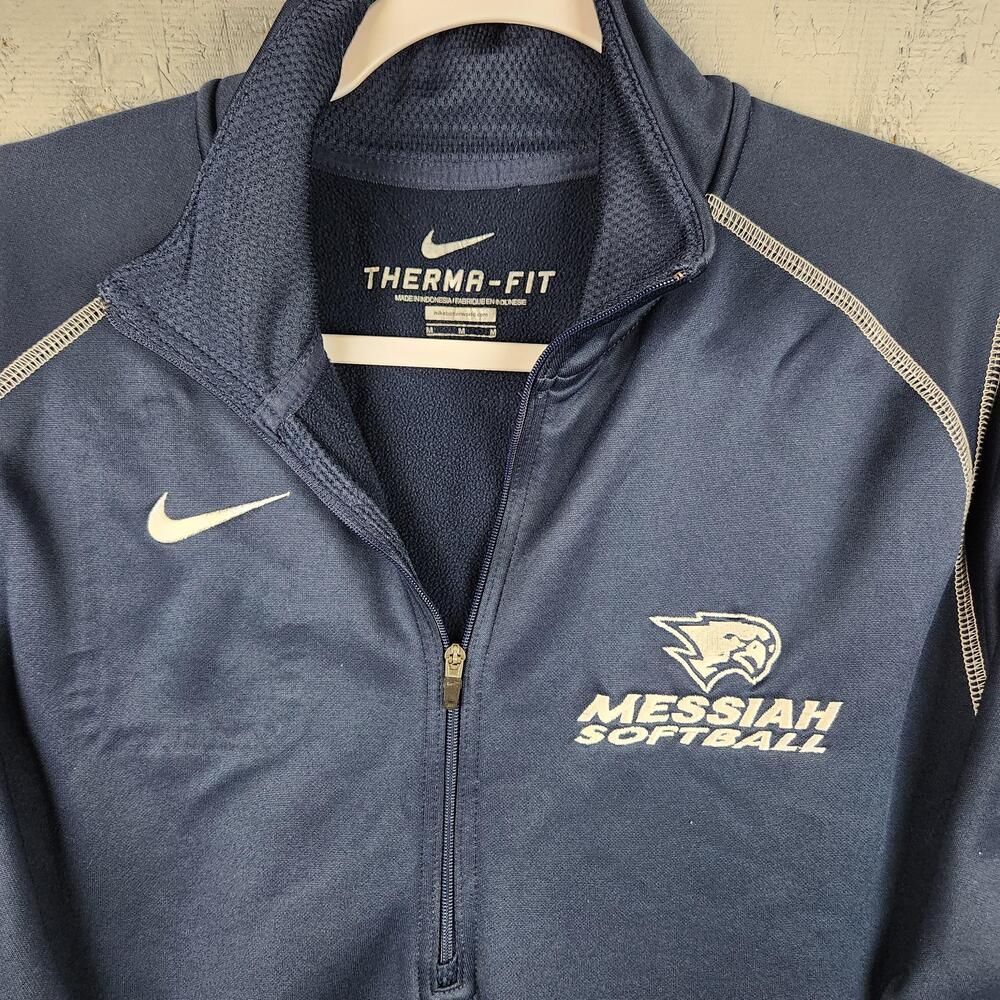 Messiah Falcons Softball Sweatshirt Mens Medium Blue Nike Therma Fit Pullover